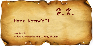 Herz Kornél névjegykártya