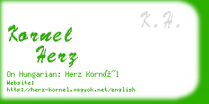 kornel herz business card